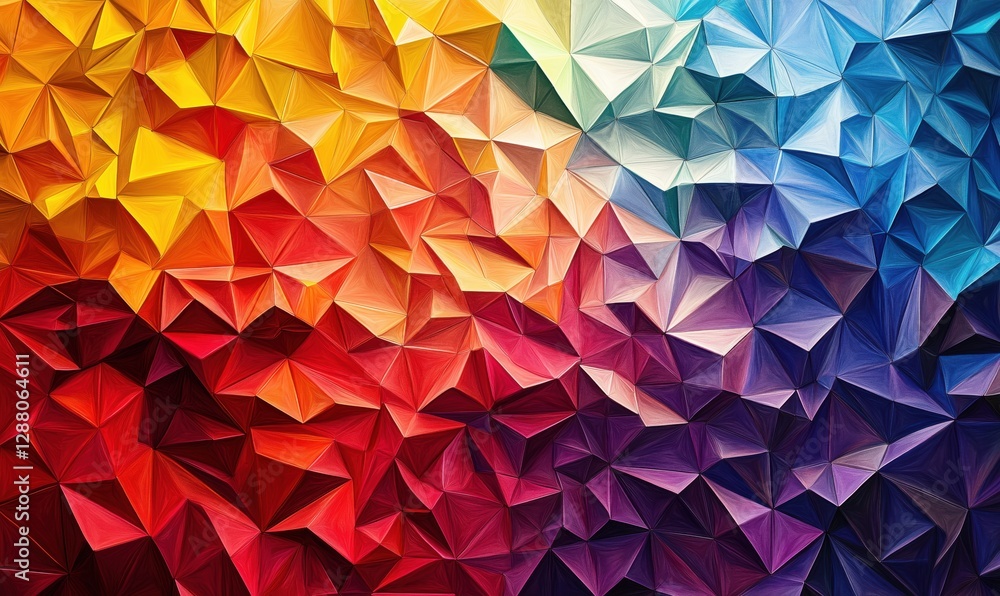 Poster colorful abstract geometric pattern with triangular shapes and gradients