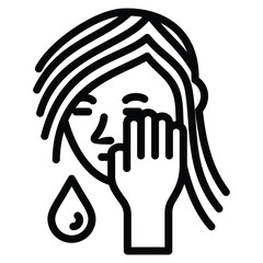 Don't Cry icon line vector illustration