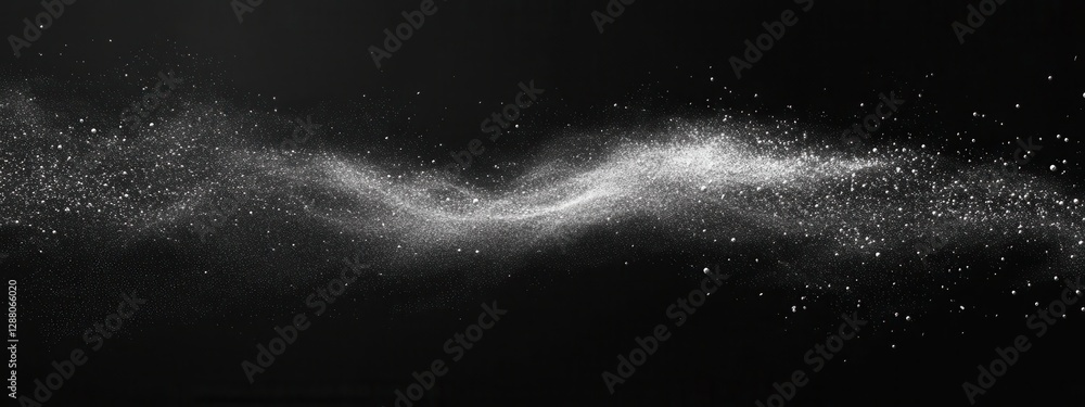Poster captivating abstract wave of light and dust in a dark space background for creative projects