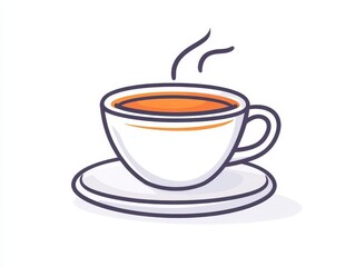 Steaming Coffee Cup Illustration Minimalist Pixel Art Design