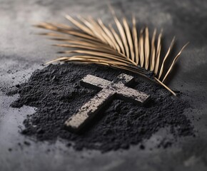 Reflective Ash Wednesday: A somber contemplation, symbolized by a scattering of ashes, evokes feelings of penitence, reflection, and spiritual