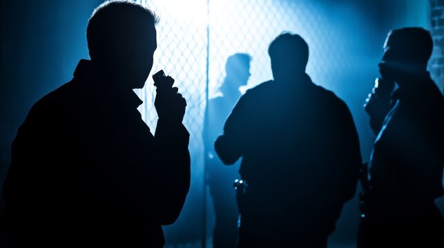 Criminal investigation at a hostage situation. Featuring negotiators communicating with suspects