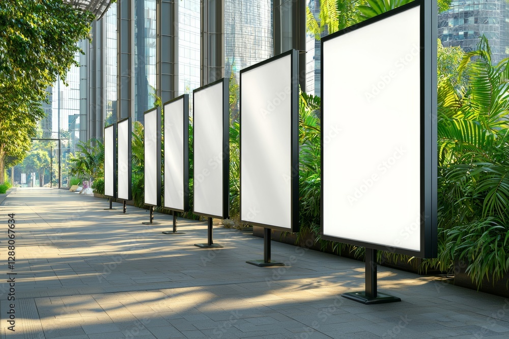 Poster the creation of a big vertical poster mockup for a roadway was achieved with generative ai