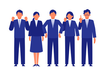 Concept for Problem Solving.  Working people cartoon character head collection set. People face profiles avatars and icons. Close up image of positive people.