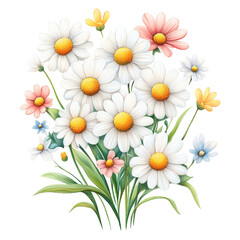 Fototapeta premium Colorful Spring Flowers Clipart, Botanical Graphics, Floral graphics for digital design