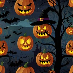 halloween background with pumpkins