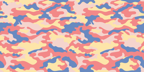 Fashionable camouflage pattern for clothing design. Colorful camouflage military pattern