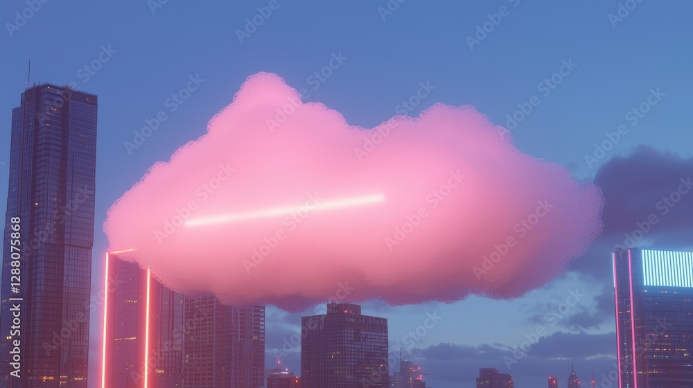 Poster big data is transferred over the internet through cloud computing, a prime example of futuristic dig