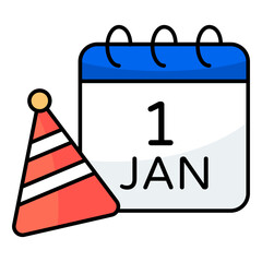 A flat design icon of birthday date