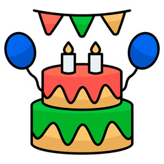 An icon design of birthday cake