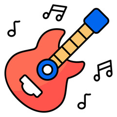 Modern design icon of guitar