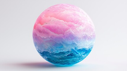 Round crystal ball featuring a 3D crystal glass holographic effect on a transparent background