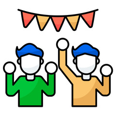 A trendy design icon of dancing