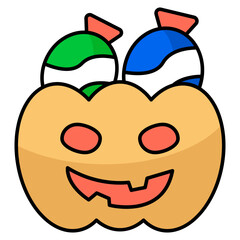 Modern design icon of Halloween pumpkin