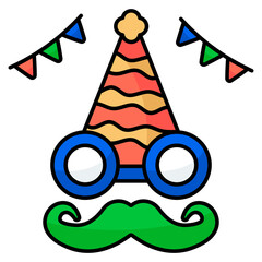 Creative design icon of celebrating accessories