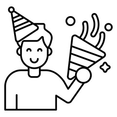 A beautiful design icon of birthday guy