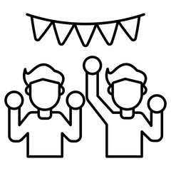 A trendy design icon of dancing