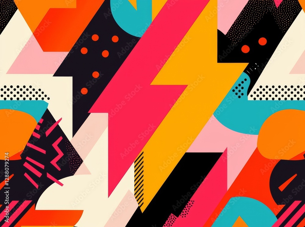Poster background featuring abstract design with spikes and lightning pattern