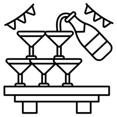 A trendy design icon of wine