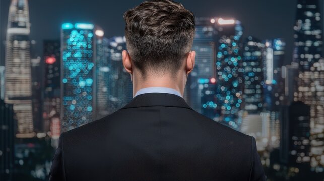 A financial analyst reviewing cryptocurrency trends and blockchain technology in business.