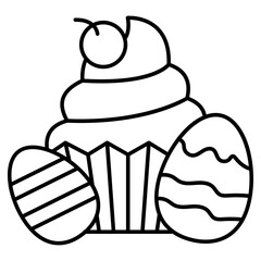 An icon design of easter cupcake