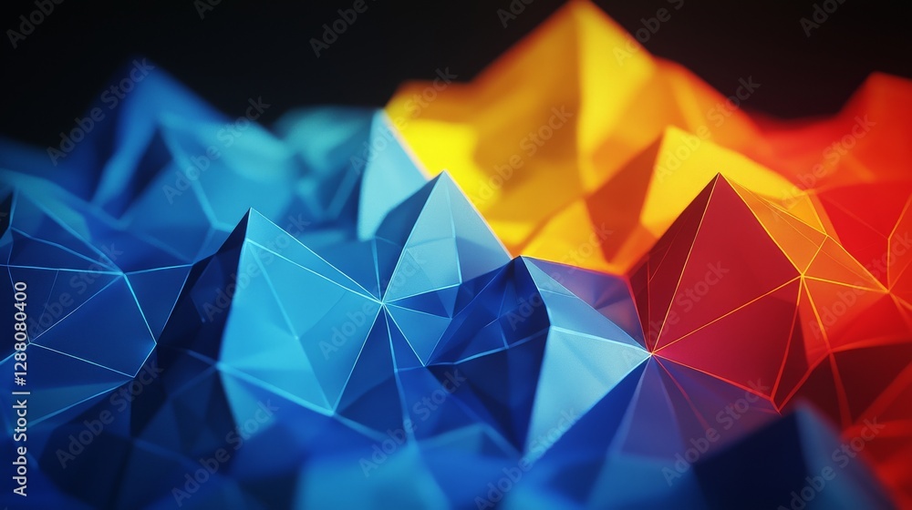 Poster digital abstract background with 3d elements featuring data search technology and copy space