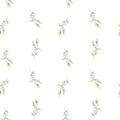 pattern of watercolor twigs