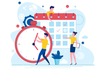 flat-design-characters-doing-time-management