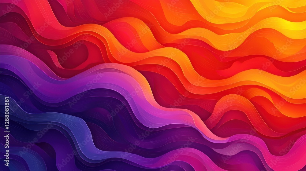 Poster abstract vibrant wave pattern: a symphony of color and form