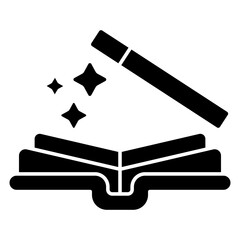 A  trendy design icon of magician book