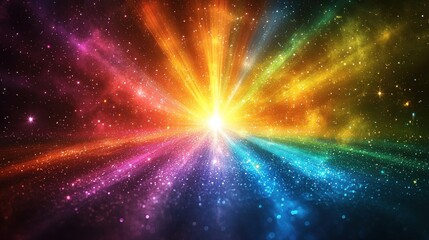 Fototapeta premium Colorful cosmic explosion background, space abstract art, possible use for digital wallpaper