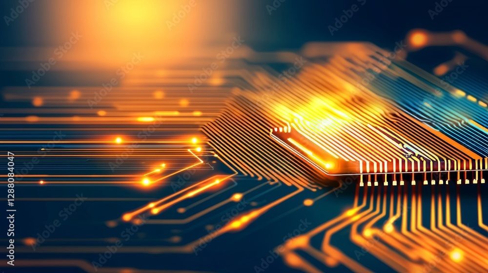 Poster digital innovation is represented by an abstract blue tech concept suitable for business or science 