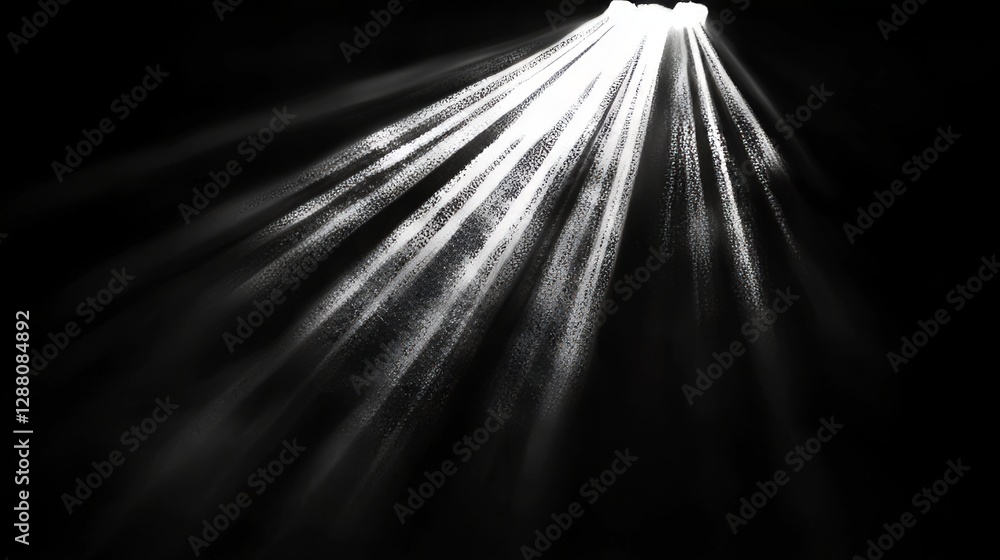 Poster a light ray is set against a black background with an abstract light display