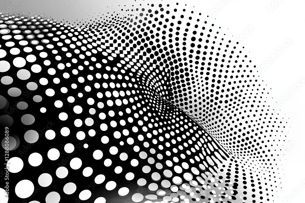 Poster the background consists of a distressed linear modern halftone pattern of dots with a grunge texture