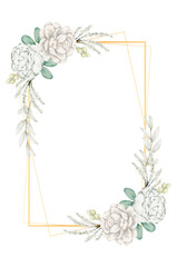 Floral frame wreaths set frame watercolor flowers 03