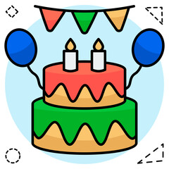 An icon design of birthday cake