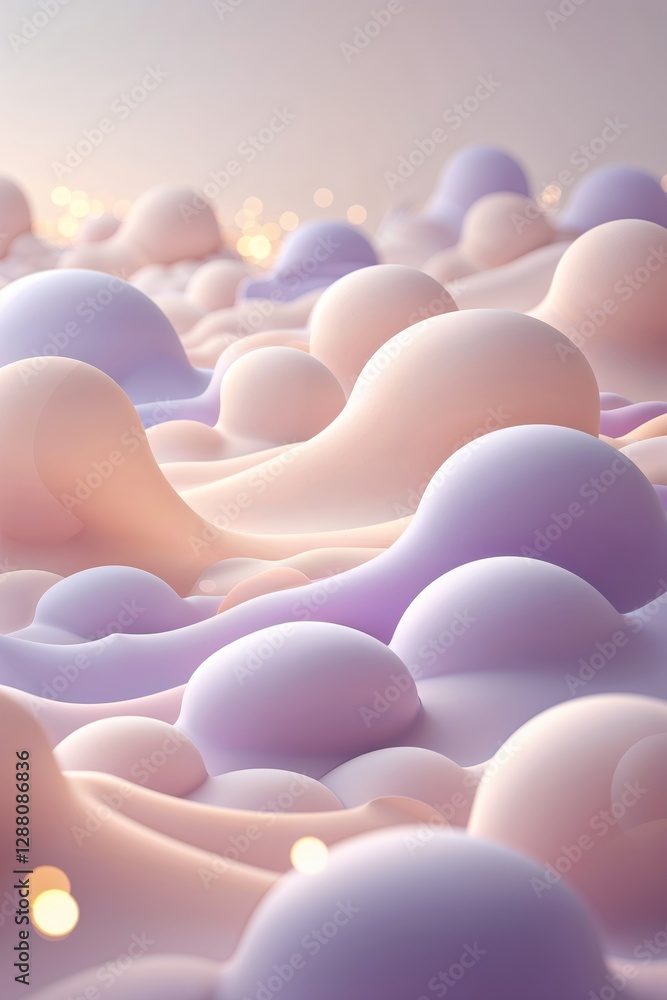 Aufkleber colorful abstract shapes create a dreamy landscape with soft textures and gentle lighting in a seren