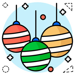 Creative design icon of Christmas balls