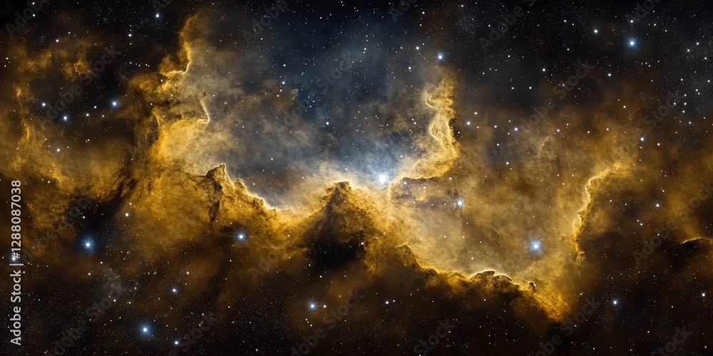 Poster exploring distant universe nebulae and star formation in outer space