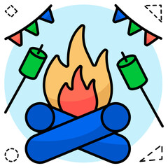 An icon design of bonfire