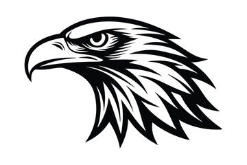 Silhouette tattoo style illustration of an eagle?s head vector design1.eps