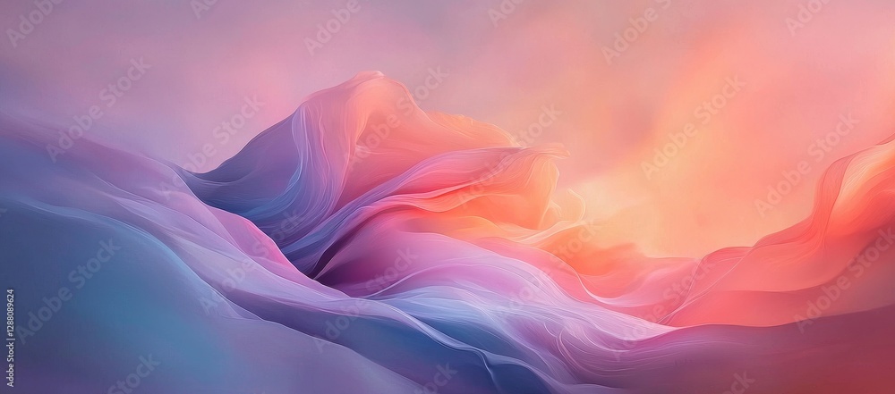 Poster a black background provides the setting for a colorful gradient design of an abstract fluid iridesce