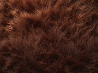 Naklejka premium Deep Brown Faux Fur Texture Rug: Round, Fluffy, and Soft, Non-Skid Shaggy Carpet, Perfect Accent for Bedroom, Living Area, or Reading Nook