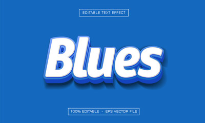 Blues 3d editable text effect