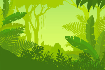 Foliage tropical forest landscape 01