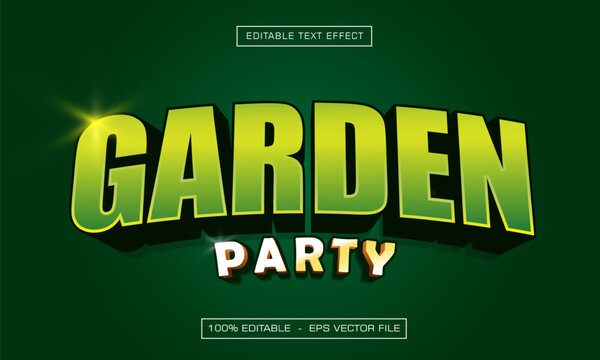 Garden party text effect with green style