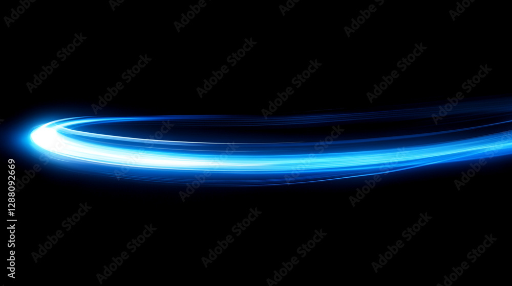 Poster abstract blue light trails background dynamic design energy speed motion glow dark wave lines curve