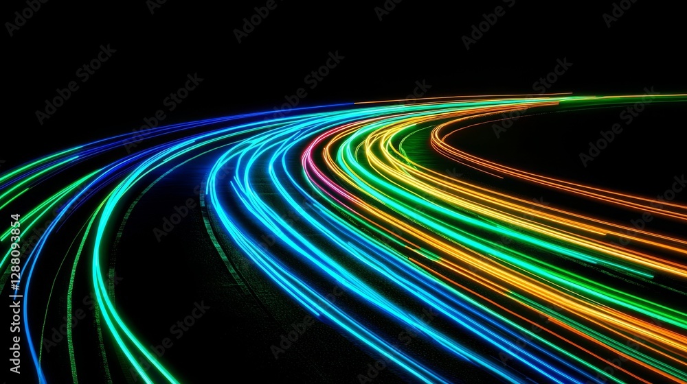 Poster a futuristic backdrop that combines swift streaks of light with a tech-savvy feel, all set against a