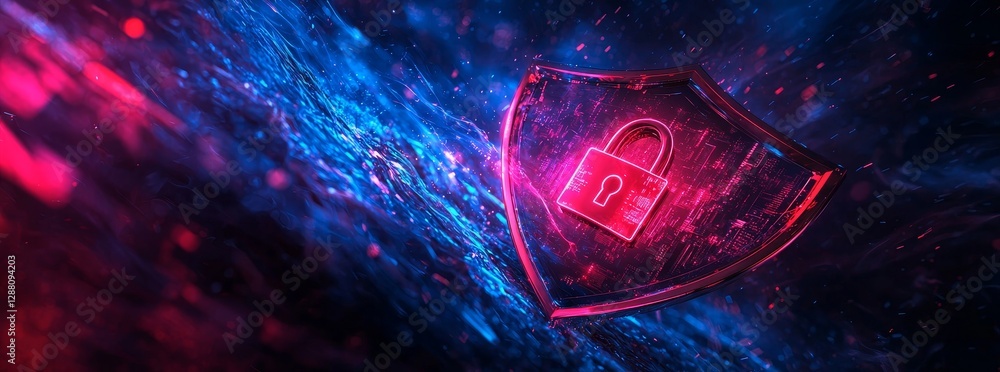 Poster specializing in data security technology and privacy, this expert is represented on an abstract back