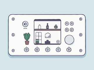 Modern Smart Home Control Panel Illustration